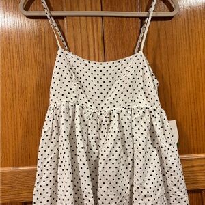 Kate Spade New York Polka Dot Linen Baby Doll Tank Top